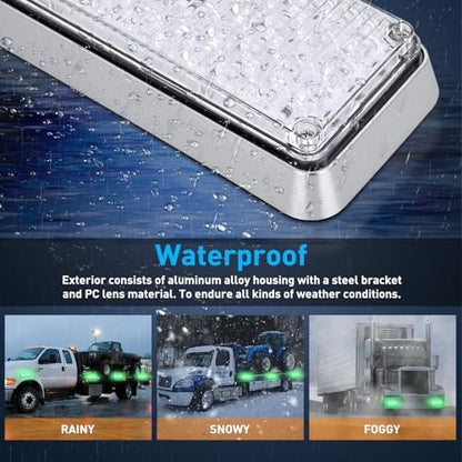 Nilight 2PCS 42LED Green Magnetic Strobe Lights Portable Warning Hazard Light Surface Mount Waterproof 5 Patterns for 12V 24V Cars Trucks Van Off Road Vehicles ATV - color: 42LED Green