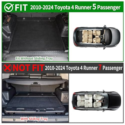 powoq Cargo Mat Compatible with 2010-2024 Toyota 4Runner Back Seat Protector Replacement for 2010-2024 Toyota 4Runner 5 Seater Accessories (Fit W/O Sliding Tray, Rear Backrest Mats+Rear Trunk Mat) - size: Compatible with Toyota 4Runner | 2010-2024