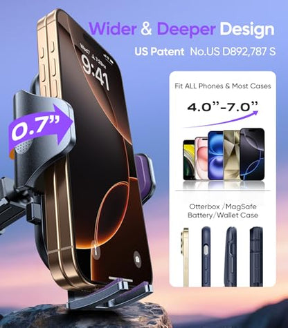 VICSEED Purple Phone Holders for Your Car [Upgraded True Military-Grade Strongest Suction] Cell Phone Mount for Car Dashboard Windshield Vent Truck Boat Stand Adjustable for iPhone Android - color: Purple