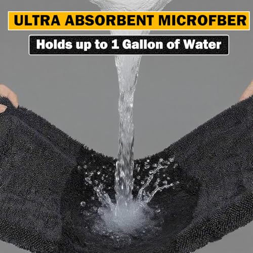 Car Drying Towel (36"x 24"/3ft x 2ft), 2 Pack Ultra Absorbent Microfiber Drying Towels for Cars, Leave No Streaks, Scratches or Water Spots, Extra Large Drying Towels Car Detailing for Cars