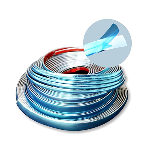 Width:1 inch (25mm) Self Adhesive Auto Trim Molding Strip Scratch - Proof Car/Truck/RV Exterior and Interior Molding Trim Universal Bumper Window Door Body Side Decorative Strip (24Ft, Chrome Silver) - color: Chrome Silver, size: 24Ft