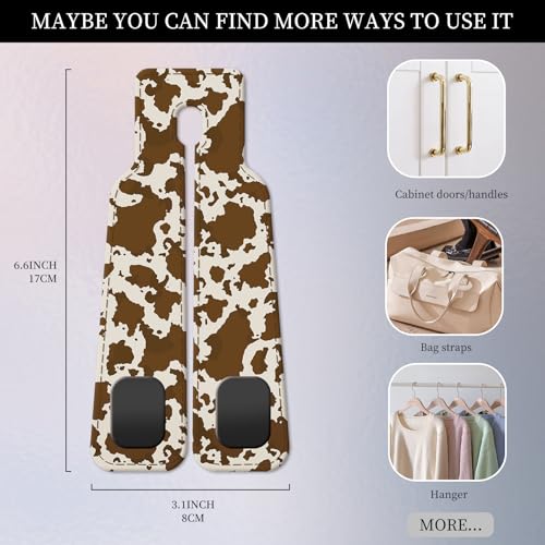 PU Leather Car Seat Hook, Storage Headrest Hanger, Cute Car Backseat Organizer, Car Hooks For Purses and Bags Brown Cow Print - color: Brown Cow Print