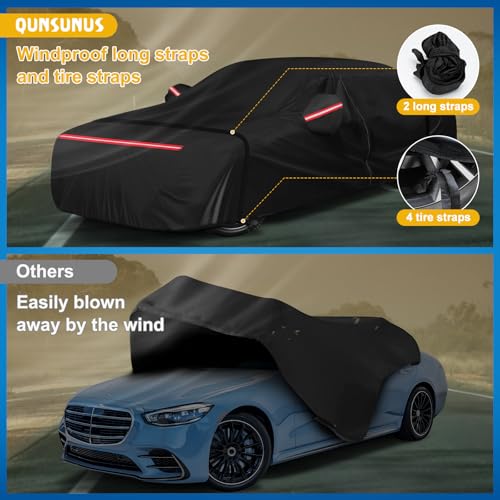 QUNSUNUS Car Cover Compatible with Mercedes-Benz S Class S250 S300 S350 S400 S450 S500 S550 S600 2006-2025, All Weather Waterproof S Class Car Covers with Cotton Lining,Zipper and Straps - color: for S-Class 2006-2025