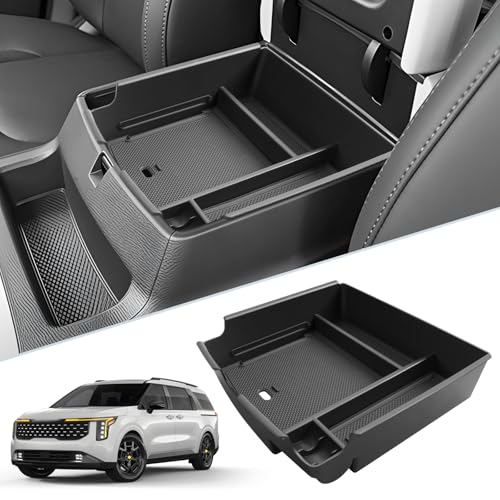 SKTU for 2025 2026 Kia Carnival Center Console Organizer for 2025 2026 Kia Carnival (LX/LXS/EX/SX/SX Prestige) Console Tray Kia Carnival 2025 2026 Accessories Armrest Storage Box with Coins Holder - color: for 2025+ Carnival