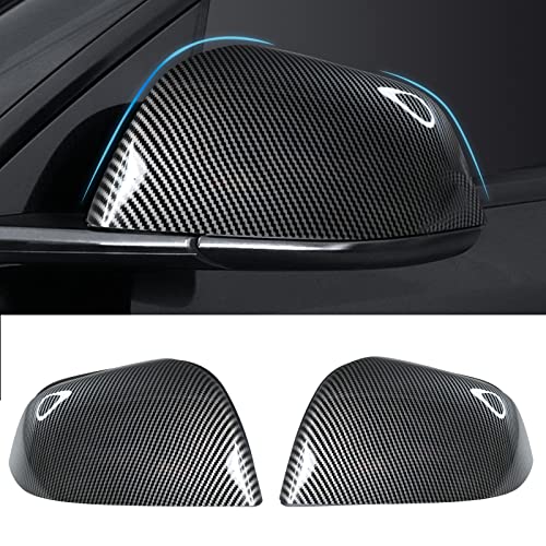 Model Y Side Mirror Cover, Mirror Cap 2 PCS Gloss Carbon Fiber Rearview Mirror Cover for Model Y (2021-2024) - color: Gloss Carbon Fiber