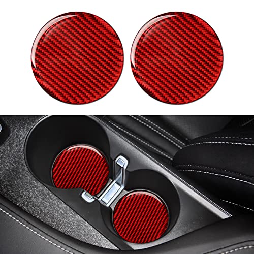Car Water Cup Holder Sticker Carbon Fiber Decal Interior Trim Cover for Chevrolet Camaro ZL1 2016 2017 2018 2019 2020 2021 2022 2023 - color: Cup Holder