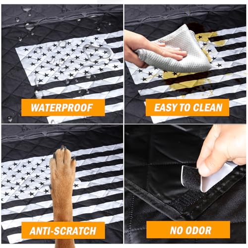 All-Protection Cargo Mat Liner for Hummer EV Accessories Rear Trunk Floor Mat Cargo Liner for Dogs for Hummer EV SUV 2024 2025 2026 Heavy Duty 3D Nonslip Waterproof Protect (SUV/American Flag) - style: SUV/American Flag