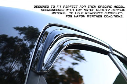 Window Visor Compatible with 2013-2018 Toyota RAV4 XU50, Acrylic Smoke Tinted & Semi-Transparent by IKON MOTORSPORTS - color: Mugen Style Smoke/Tinted