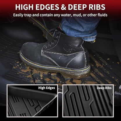 LASFIT Floor Mats for Ford Bronco Sport 2026 2025 2024 2023 2022 2021 Carpet Floor All Weather Protector Custom Fit TPE Car Liners, No Sliding, No Curling - style: 4) Bronco Sport| 21-25 | 2Rows Carpet Floor