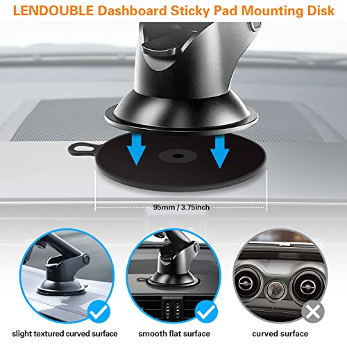 Dashboard Pad Mounting Disk for Suction Cup, 3.75” Large Plastic Extra Strong Adhesive Disc for Dash Windshield Holder, Camera GPS, Tablet, Car Phone Mount Base with Sticky Adhesive Replacement