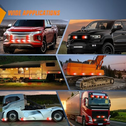 Nilight 4PCS LED Strobe lights 12V 24V Sync Feature Red White 24LED Emergency Hazard Warning Lights with Controller Hard Wire or Cigarette Lighter Plug for Car Truck RVs Campers - color: Red White w/Controller