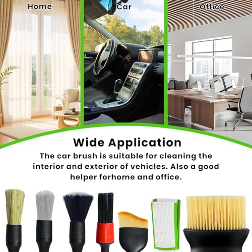 11 Pcs Car Interior Detailing Brush Set, Car Interior Soft Cleaning Brush for Interior Automotive Air Vent, Dashboard, Leather, Wheel, Air-Conditioning Outlet Cleaning