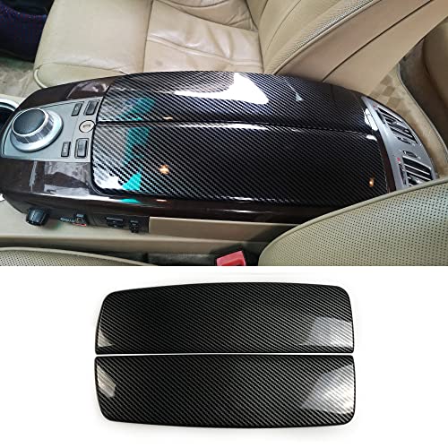 for BMW 7 Series E65 E66 2002-2008 ABS Carbon Fiber Color Car Interior Center Armrest Box Cover Console Box Storage Box Trim Covers(745i 745Li 750i 750Li 760i 760Li) - size: 7 Series E65 E66 2002-2008
