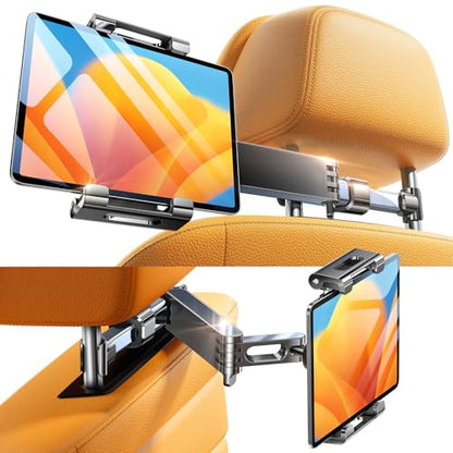 LISEN Car Headrest Tablet Holder - [3 in 1 Extension Arm] Adjustable Tablet Car Mount for Back Seat (4.7-11) - size: 4.7-11