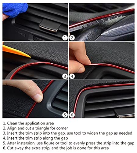 Orange Car Interior Decorative Molding Door Panel Dashboard Gap Trim Strip (40Ft) - size: 40Ft