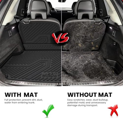 LASFIT Trunk Mat & Backrest Mat for Volvo XC90 2026-2016, All Weather TPE Custom Fit Cargo Liner for Volvo XC90 Cargo Mat, Black, Easy to Clean - size: 2016-2026|For Volvo XC90|Cargo Mats&Backrest Mats