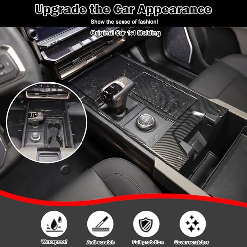 for Hummer EV Accessories Center Console Gear Shift Panel Cover Trim Frame for Hummer EV SUV Truck 2022-2024 2025 Gear Shift Control Anti-Scratch Panel Decorative Sticker (Carbon Fibre Pattern )