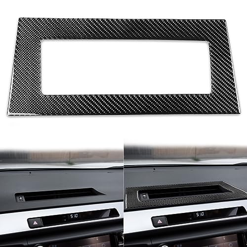 NVCNX Real Premium Carbon Fiber Car Dashboard Center Air Vent Outlet Frame Cover Decal Decoration Compatible with Toyota RAV4 2013 2014 2015 2016 2017 2018 Interior Dash Trim Accessories Black - color: Dash Center Air Vent