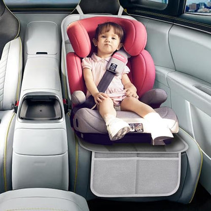 Meolsaek Car Seat Protector for Child Car Seat, Durable 600D Fabric Waterproof Car Seat Cover with Thick Pad Non-Slip Backing，No Imprints (Silver Gray-1 pc) - color: Silver Gray-1 pc