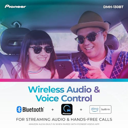 Pioneer DMH-130BT 6.8" Resistive Touchscreen, Double Din – Bluetooth, Backup Camera, USB, FLAC, AM/FM Radio, Short Chassis, 50W x 4 Output, Steering Wheel Input