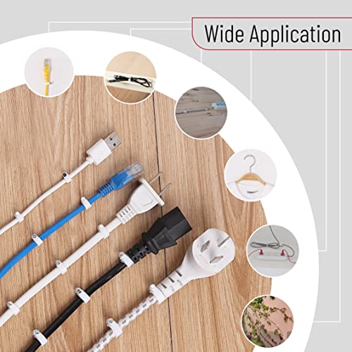 Bates Cable Clips with Steel Nails - White, 360 pcs, 4mm-10mm, Universal Cable Clips - color: White, size: 4-10mm
