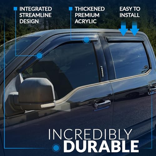 Car Rain Guard & Sunroof | Outside Mount Window Visor Side Deflectors | Waterproof Sunroof Cover Rain Shields Compatible with 2002-2007 Mazda Mazda6 Sedan | 5 Pcs Set, WSV-306RM, Dark Smoke - size: Compatible With Mazda Mazda6 Sedan 2002-2007