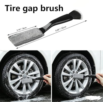 Automobile Wheel Cleaning Brushes Set, Ultra Soft Boars Hair Car Brushes, Car Cleaning Supplies Kit, Car Dust Brush, Car Accessories for Truck, SUV