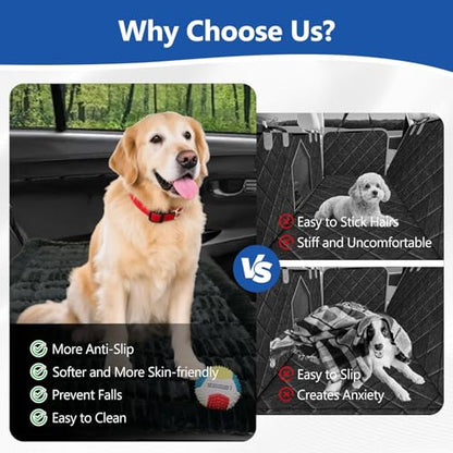 Thickened Dog Bed for Car Back Seat, Upgraded Bottom Non-Slip, Fits Hard Bottom car seat Cover for Dogs, Premium Dog Car Seat Cover - color: Classic Black