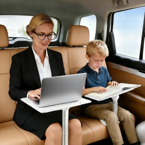 Car Desk for Laptop Adjustable Car Tray Table for Passenger Seat Portable Laptop Stand for Bed Tray Table for in-Car Work, Dining, Travel and Outdoor