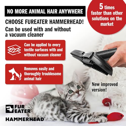 Vacuum Cleaner Brush Attachment for Removing Pet Hair (2.0 Improved Version) Cats & Dogs Lint Remover for Furniture, Carpets, Car Detailing, Universal Fit with Adapter 1 1/4 and 1 3/8 inches - color: Newer Model