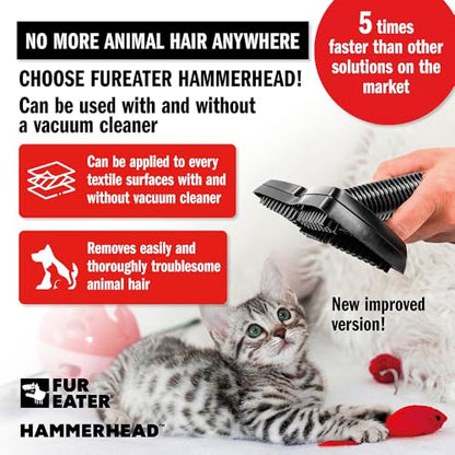 Vacuum Cleaner Brush Attachment for Removing Pet Hair (2.0 Improved Version) Cats & Dogs Lint Remover for Furniture, Carpets, Car Detailing, Universal Fit with Adapter 1 1/4 and 1 3/8 inches - color: Newer Model