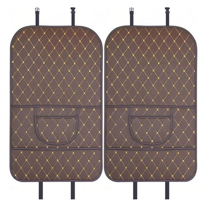 Car Seat Kick Mat Protectors for Volvo XC40 XC60 XC70 XC90 2007-2025, 2Pcs Universal Leather Seat Back Anti-Kick Pad, Anti-Scratch Resistant Waterproof for SUVs Minivans, F/Coffee - color: F/Coffee