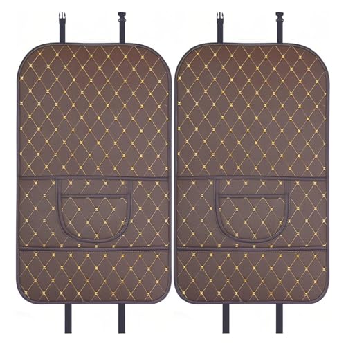 Car Seat Kick Mat Protectors for Volvo XC40 XC60 XC70 XC90 2007-2025, 2Pcs Universal Leather Seat Back Anti-Kick Pad, Anti-Scratch Resistant Waterproof for SUVs Minivans, F/Coffee - color: F/Coffee