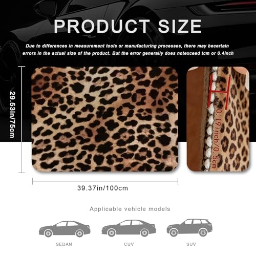 Universal Car Trunk Mat 29" x 39", Brown Leopard Print All Weather Durable Cargo Mat Protector for SUV, Truck, Van | Stylish Cargo Liner Cover Leopard Print Car Accessories - color: Brown Leopard Print