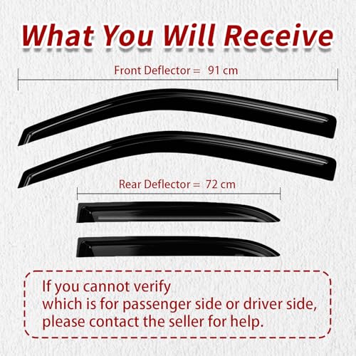 4PC Rain Guards for 2009-2013 Ford F150 Crew Cab Window Visors for 09-13 F150 Pickup Deflectors Sun Shades Vent Tape On Out Channel - size: 09-14 Ford F150 Super Crew Cab