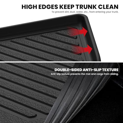 LASFIT Cargo Mat with Backrest Mat for Honda CR-V 2026 2025 2024 2023 (Gasoline Only), All Weather Custom Fit TPE Trunk Mat Trunk Liner Cargo Liner with Seatback Mat (Lower Position) - style: 2）For Honda CR-V | 2023-2026 | Cargo Mat with Backrest Mat (Low