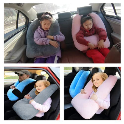 FHSGGP Travel Pillow Car Pillow Kid Car Sleeping The Sleeping Aid for Adults and Kids on Road Trips Kids Travel Pillow Red - color: A-red