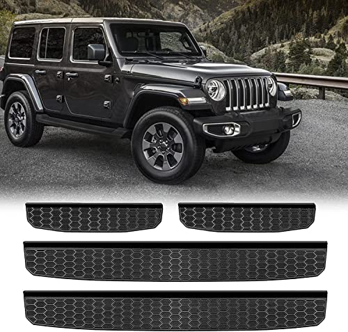 Door Sill Guard Jeep Wrangler JL Accessories Applicable to 2018-2024 JL JLU and Jeep Gladiator JT 2020-2022, Entry Scuff Plate Cover, Door Entry Guards, Black - color: OEM Style