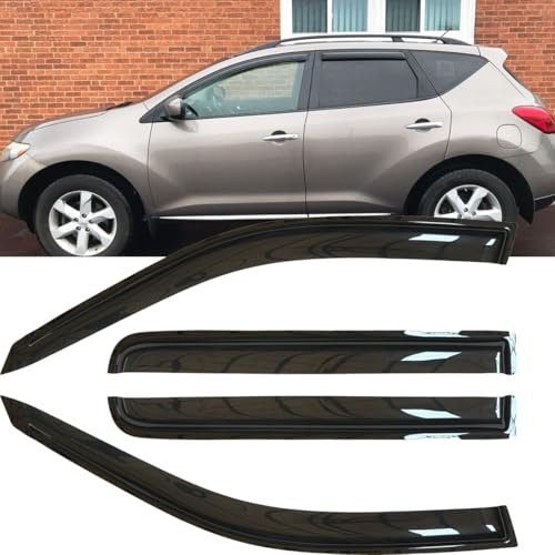 4pcs Original Shatterproof Rainproof Window Wind Deflectors for Nissan Murano 09-14,Tape-on Rain Guard Sets,Nice Looking Window Visors for Cars,Vent Deflector fit for 2009-2014 Nissan Murano 94077 - size: for 2009-2014 Nissan Murano