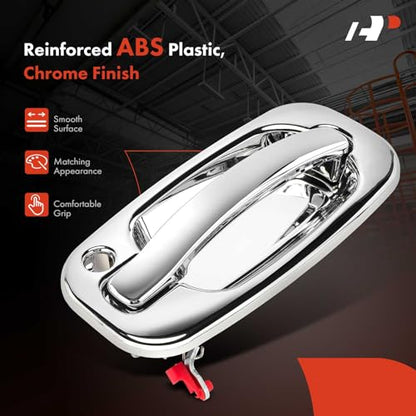 A-Premium - Tailgate Handle with Bezel & Front Exterior Door Handles - Compatible with 1999-2007 Chevy Silverado & GMC Sierra 1500 2500 3500 - Pack of 4, Front & Tailgate, Replace# 15034985, 15034986