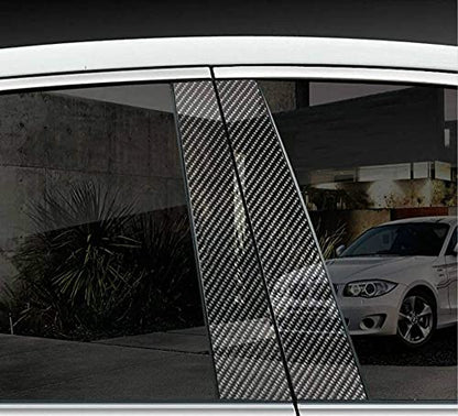 6PCS Car Window B C Pillars Stickers Carbon Fiber Decals Trim Compatible with BMW E60 2003 2004 2005 2006 2007 2008 2009 2010 Accessories - color: E60 (2003-2010)