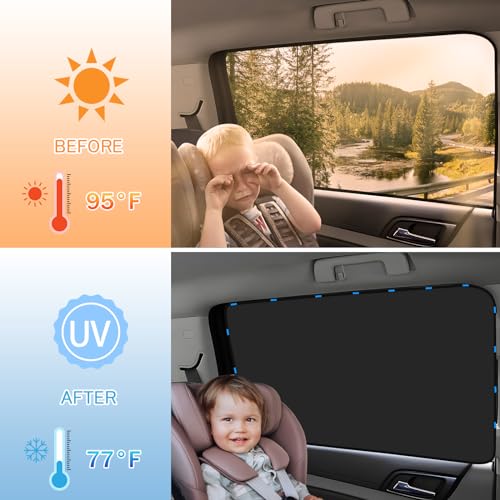 Zatooto Car Window Sun Shade - Blackout Shade for Side Windows, Protects Privacy, Reflects Sunlight, Reversible, Universal Fit, Silver - size: Silver-4pcs