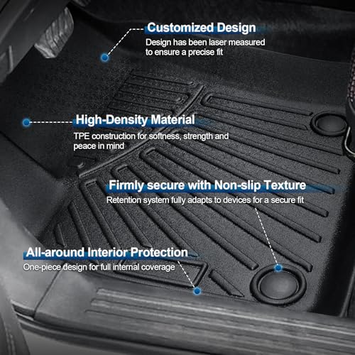 Peleus Floor Mats for Nissan Kicks 2025 2026,TPE All Weather Protection 2 Rows Car Floor Liners with Cargo Liner Backrest Mat for Nissan Kicks Trunk Mat+Backrest Mats+Floor Mats - style: for 2025 Nissan Kicks