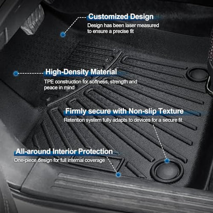 Peleus Floor Mats for Nissan Kicks 2025 2026,TPE All Weather Protection 2 Rows Car Floor Liners with Cargo Liner Backrest Mat for Nissan Kicks Trunk Mat+Backrest Mats+Floor Mats - style: for 2025 Nissan Kicks
