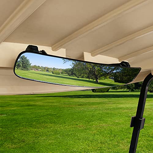 10L0L Panoramic Convex Golf Cart Mirror for EZGO, Club Car, Yamaha, Golf Cart Rear View Mirror (Double Bracket) - style: Double Bracket