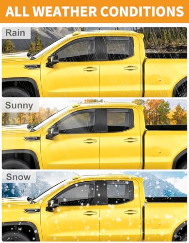 in-Channel Window Rain Guards Fit for Chevy Silverado GMC Sierra 1500 2019-2026 Double Cab Rain Guards Extra Durable Side Window Deflectors Truck Vent Visors Vent Shades Car Accessories - size: Fit for 2019-2026 Silverado/Sierra 1500 Double Cab