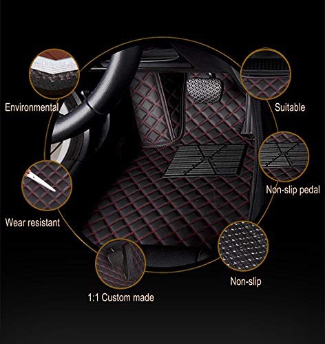 Custom Waterproof Leather Car Floor Mats Fit for Most Car SUV Truck & Sportscar All Weather Protection Vehicles (Black+Yellow) - color: Black+Yellow