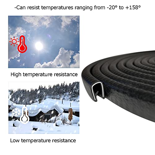 Rubber Edge Trim Black 26Feet, Fits 1/8” Edge, Flexible U Shape Seal Strip for Sharp/Rough Surfaces, Cars, Trucks, Boats - style: Fits 1/8" Edge
