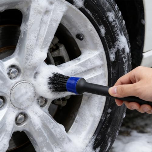 9PCS Car Detailing Brush Kit, Includes 5 Soft No Scratch Detail and 2 Air Vent & 2 Wire Brush, Multi-Use Automotive Interior Detailing Duster Tool Kit, Universal for Most Vehicles - size: 9 PCS