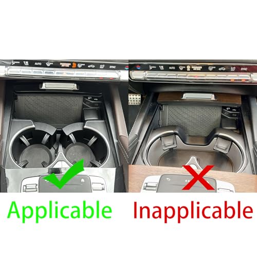 NVCNX Carbon Fiber Accessories for Mercedes Benz GLE GLS 350 450 450e 580 53 63 S AMG 2020-2026 2021 2022 2023 2024 2025 Center Console Cup Holder Cover Interior Trim Thick Overlay Sticker Decal 1PC - color: Center Console Cup Holder Trim